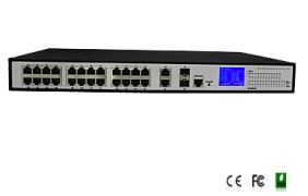 24-port Managed PoE switch PoE switch with LCD Screen