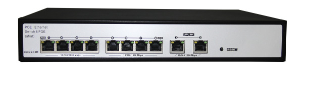 8-Port Gigabit PoE Switch with Extra 2-port 10/100/1000M UPLINK RJ45