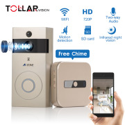 Wholesale factory 2018 smart PIR motion night vision support 64GB TF Card Two ways audio WIFI doorbell ring camera