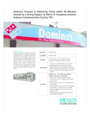 Domino's Promise of Delivering Pizzas within 30 Minutes, Backed by a Strong Support of Matrix IP Telephony Solution. Reduces Communication Cost by 70%.