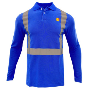 Premium Quality OEM Long Sleeve High Visibility Construction Work Shirts Reflective Safety Polo Shirt