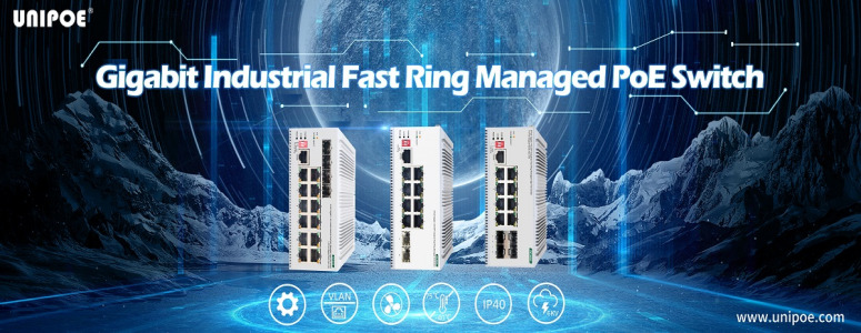 UNIPOE Gigabit Industrial Fast Ring Managed PoE Switch