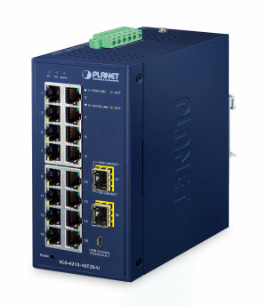 IGS-4215-16T2S-U -- Industrial L2/L4 16-Port 10/100/1000T + 2-Port 100/1000X SFP Managed Switch