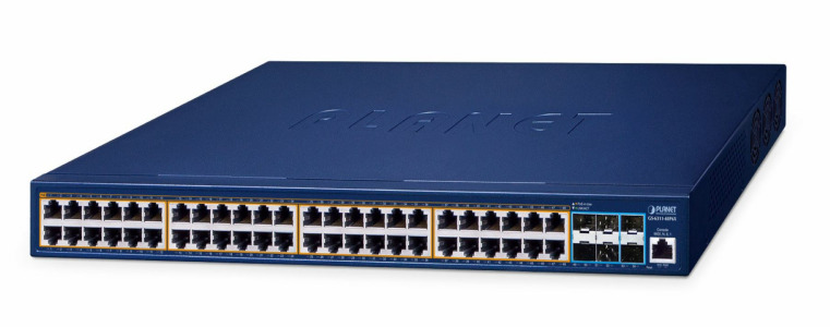 GS-6311-48P6X -- L3 48-Port 10/100/1000T 802.3at PoE + 6-Port 10G SFP+ Managed Ethernet Switch